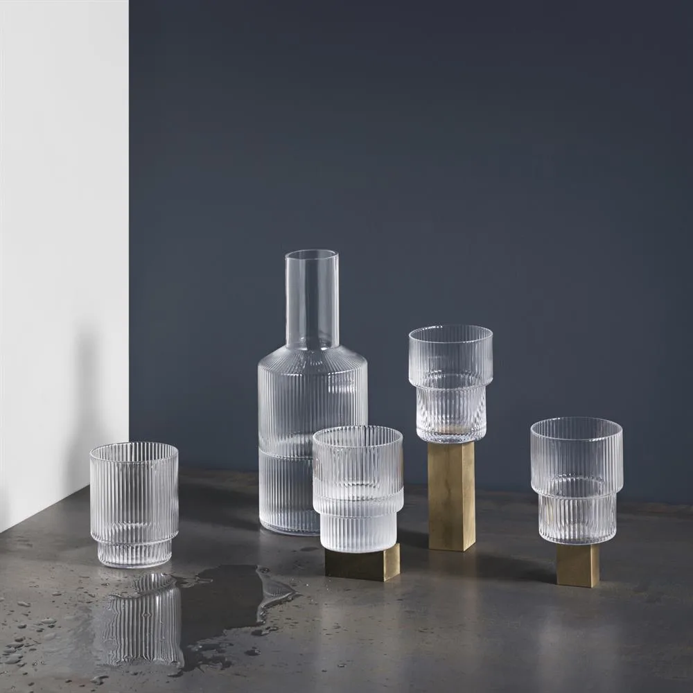 Ripple glass 4-pakning, klar Ferm Living