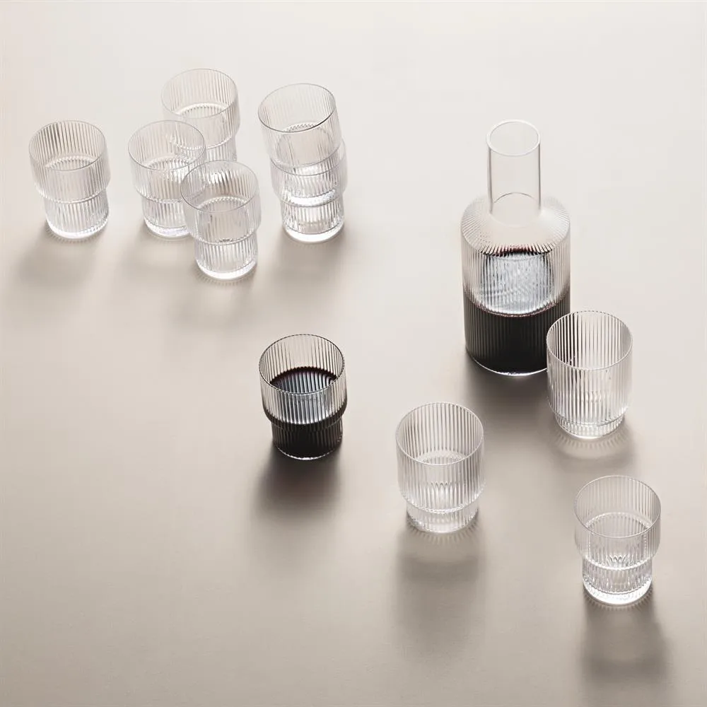 Ripple glass 4-pakning, klar Ferm Living