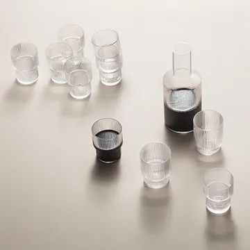 Ripple glass 4-pakning - klar - Ferm Living