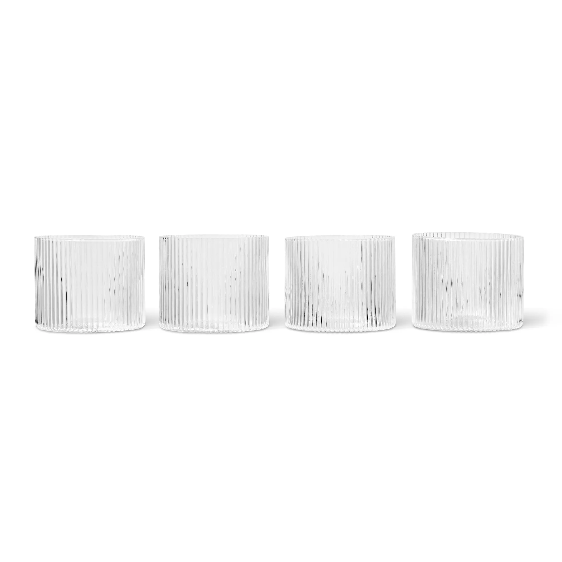 Ripple glass lavt 4-pakning, Clear Ferm Living