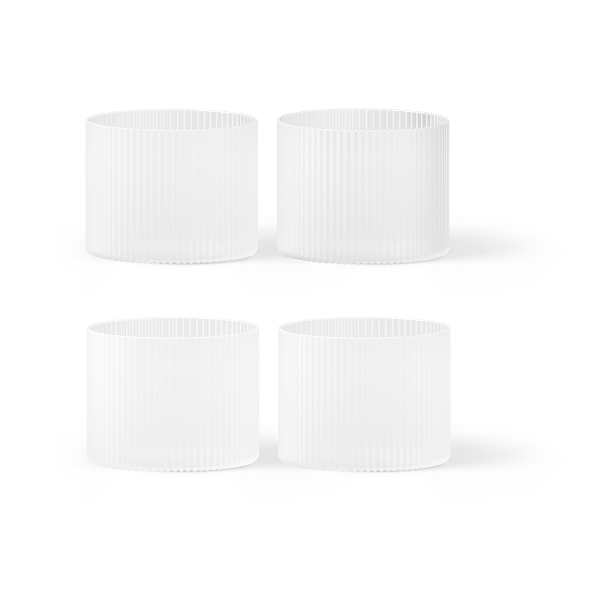 Ferm Living, Ripple Lavt glass 4-pakning - Frosted