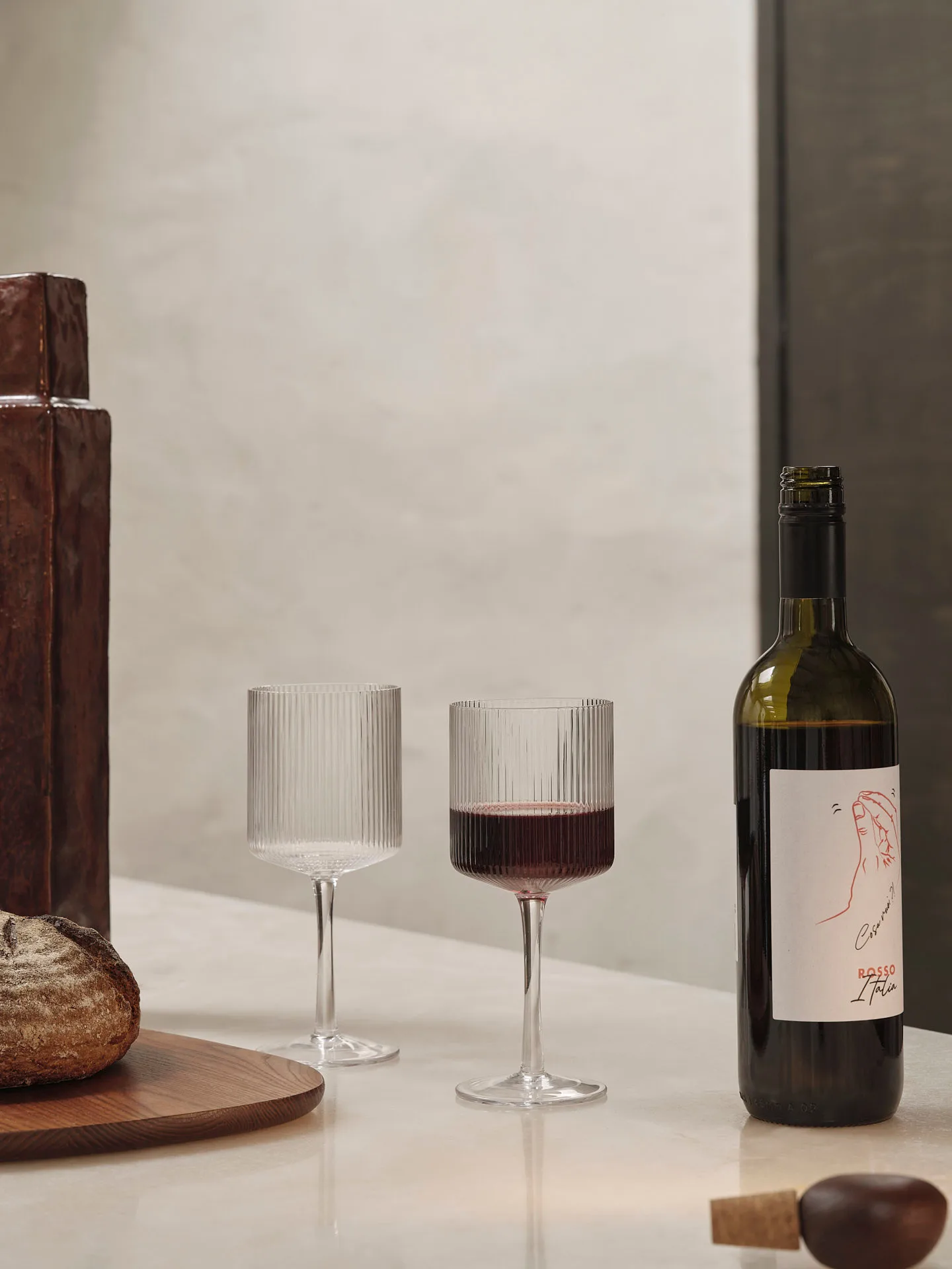 Ripple karaffel og glass 17 deler - Klar,  Ferm Living
