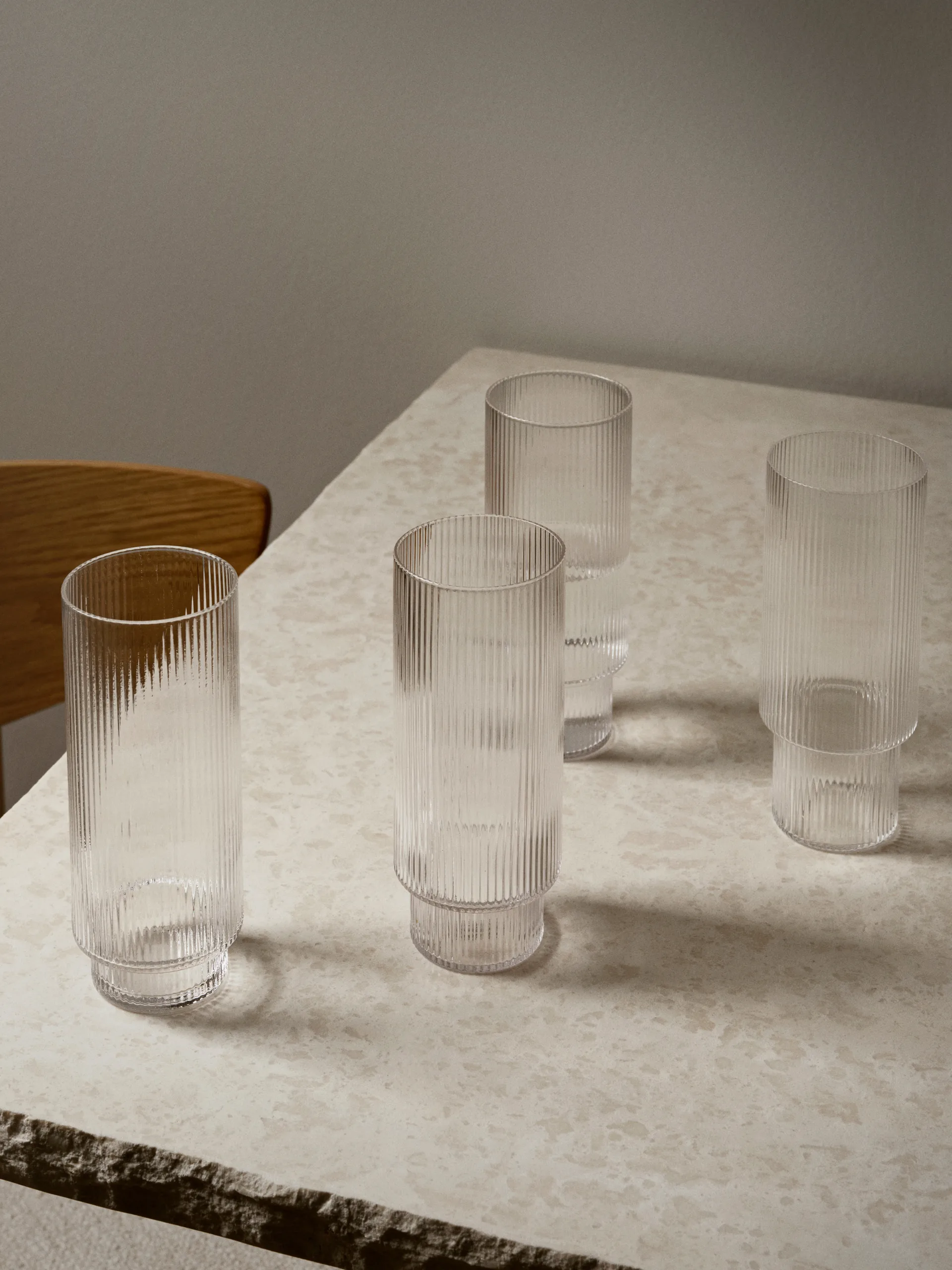 Ripple long drink glass 4-pakning, klar Ferm Living