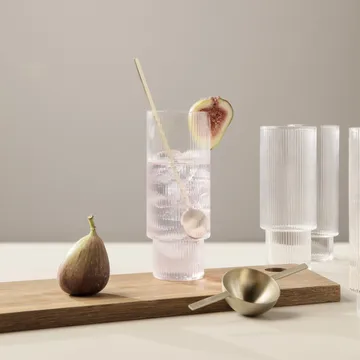Ripple long drink glass 4-pakning - klar - Ferm Living