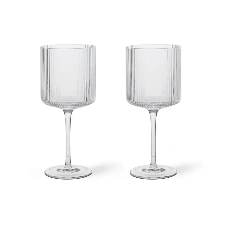 Ripple rødvinsglass 32,5 cl 2-pakning - Clear - Ferm Living
