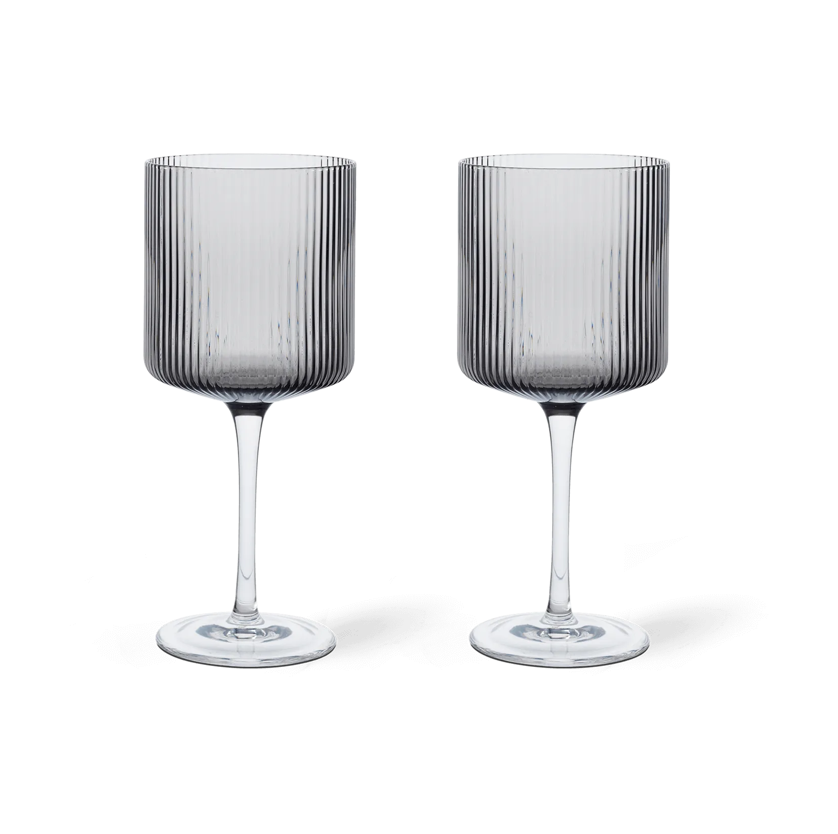 Ripple rødvinsglass 32,5 cl 2-pakning, Smoked grey Ferm Living