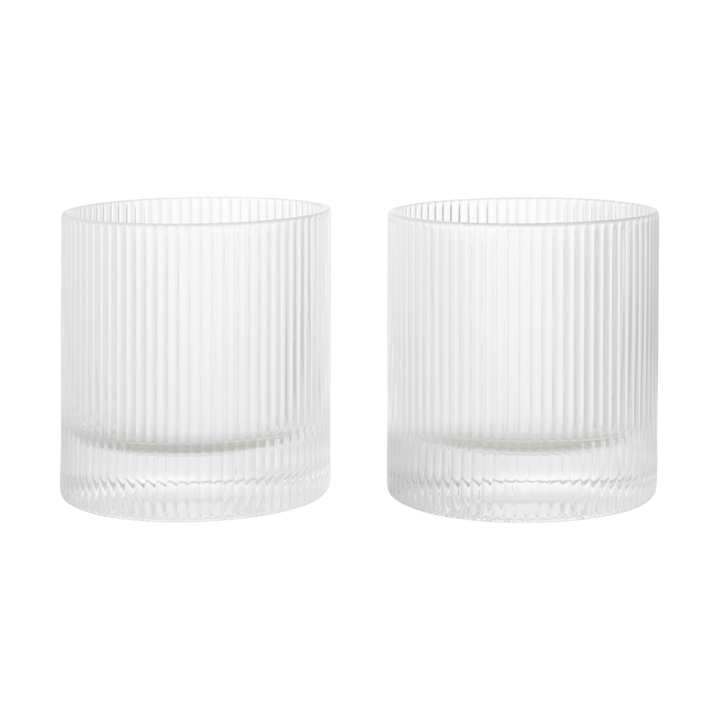 Ripple tumbler glass 25 cl 2-pakning - Clear - Ferm Living