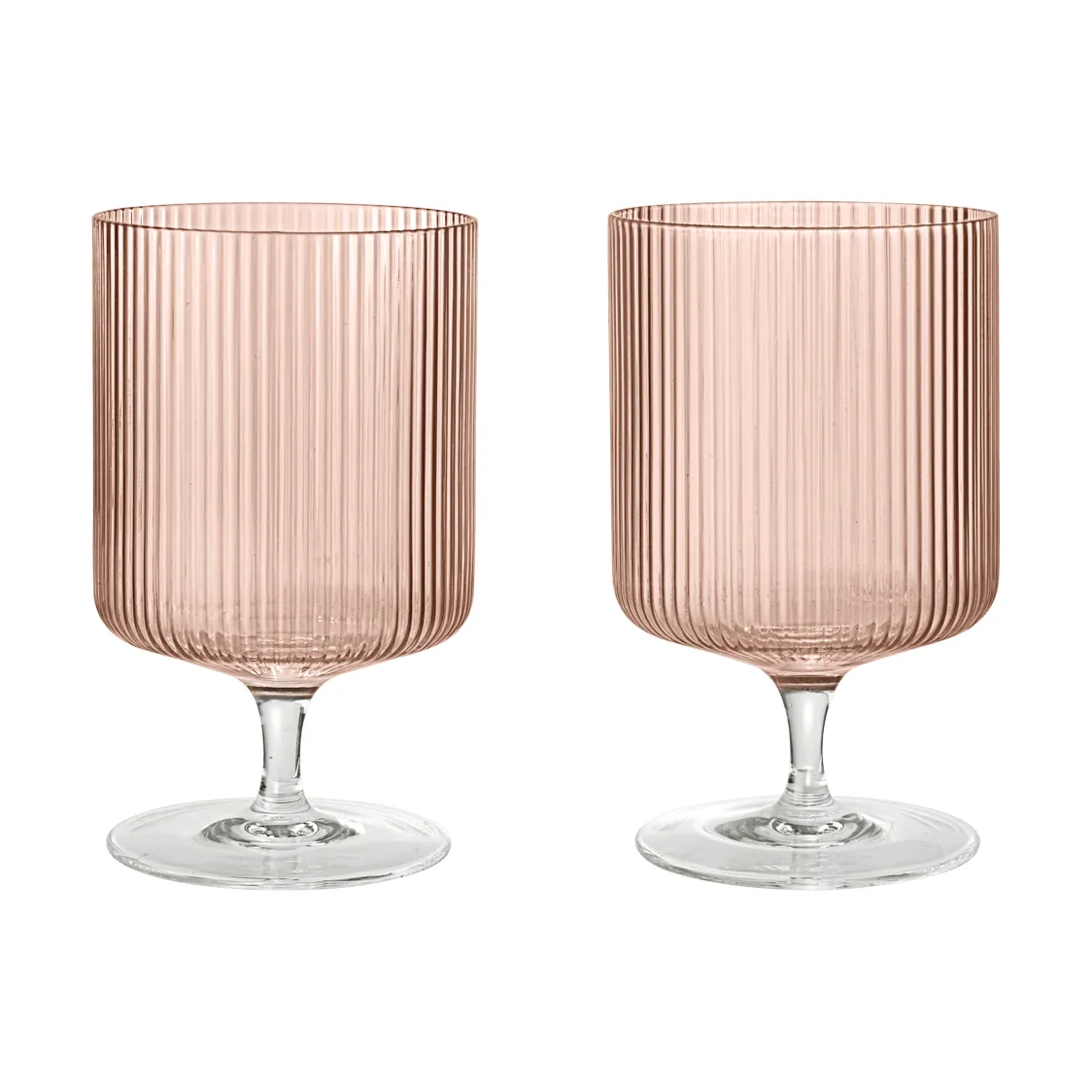 Ripple vinglass 2-pakning, Blush Ferm Living