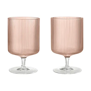Ripple vinglass 2-pakning - Blush - Ferm Living