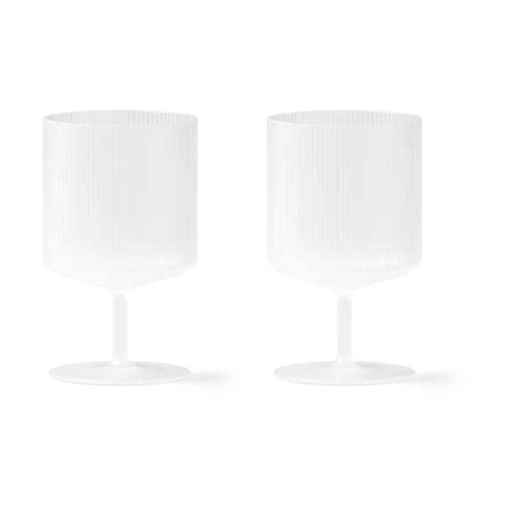 Ripple vinglass 2-pakning - Frosted - Ferm Living