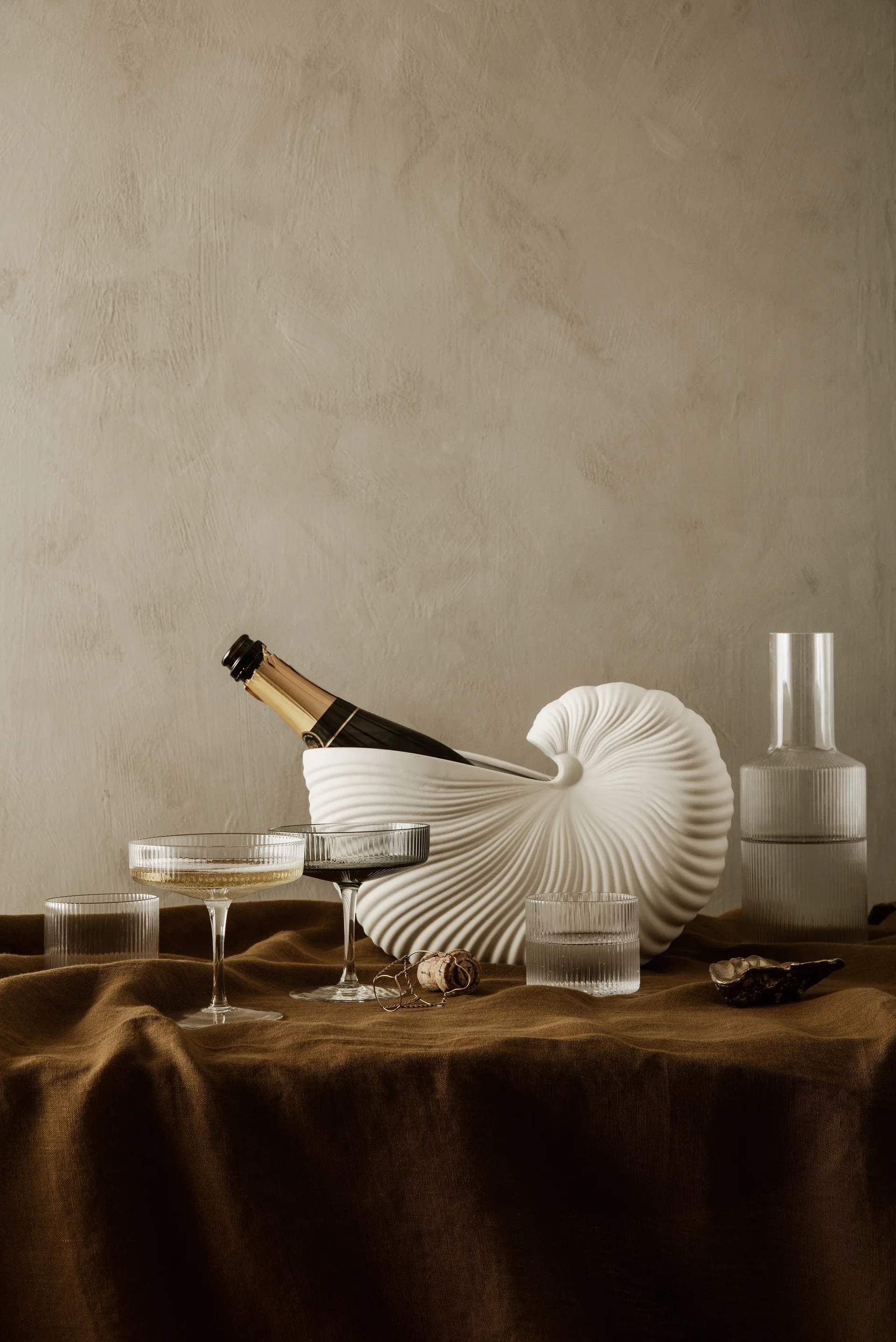 Shell krukke, Off white, 31x15x21 cm Ferm Living