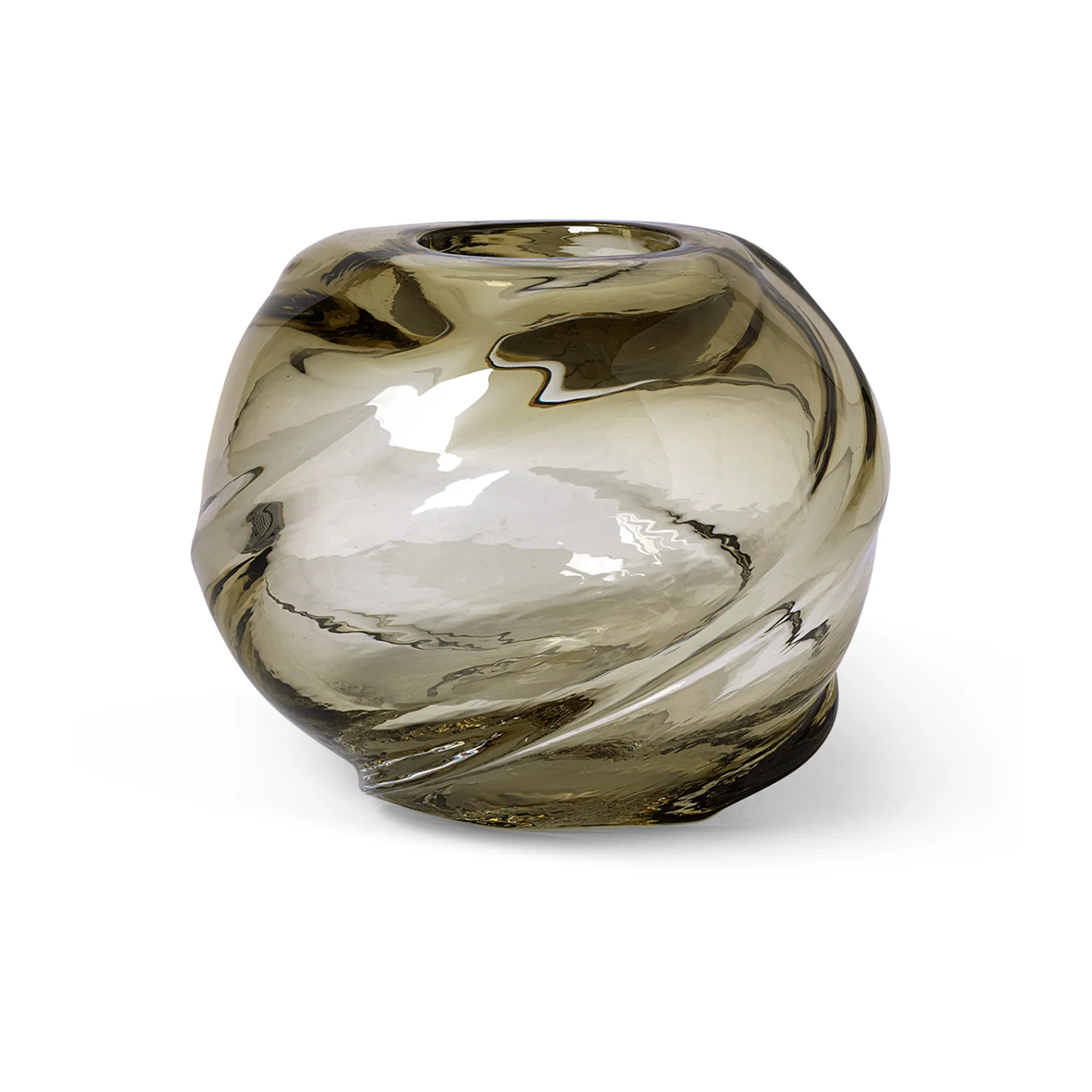 Water Swirl vase rund Ø 21 cm, Light Yellow Ferm Living