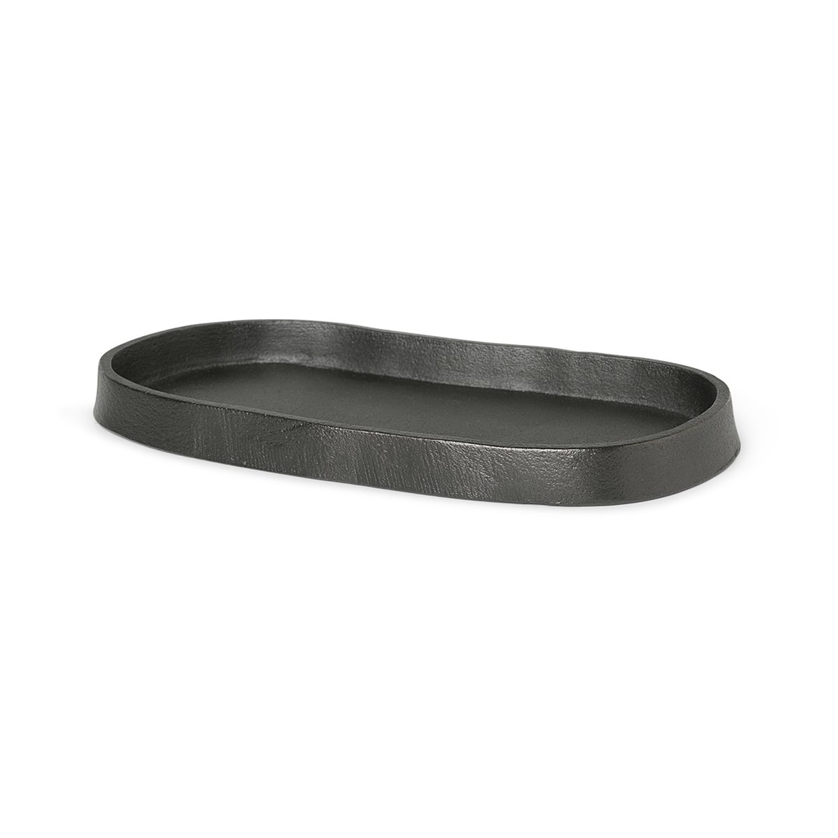Ferm Living Yama brett oval 9,5 x 19 cm Sotet aluminium