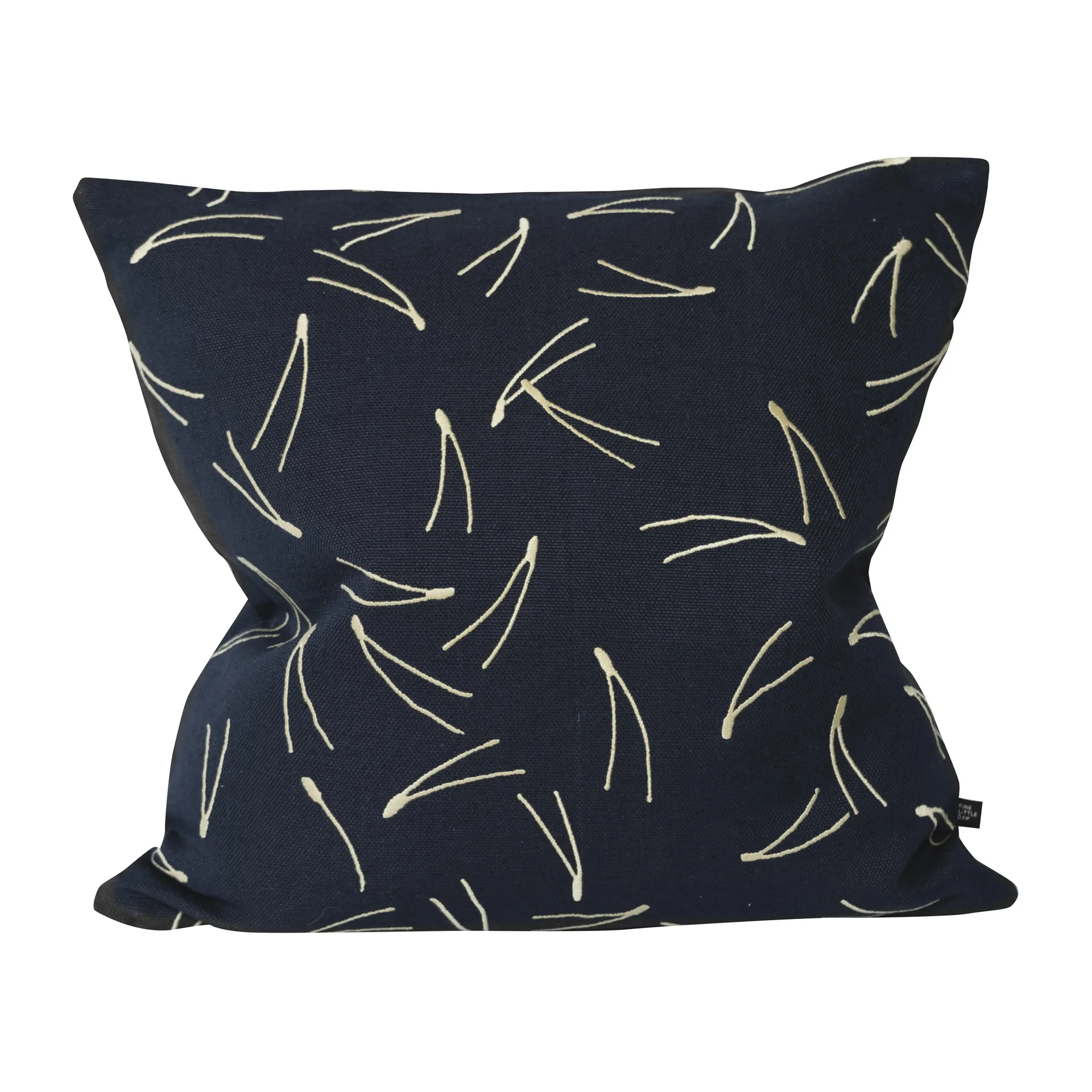 Barr putetrekk brodert 48 x 48 cm, Antrasittblå Fine Little Day