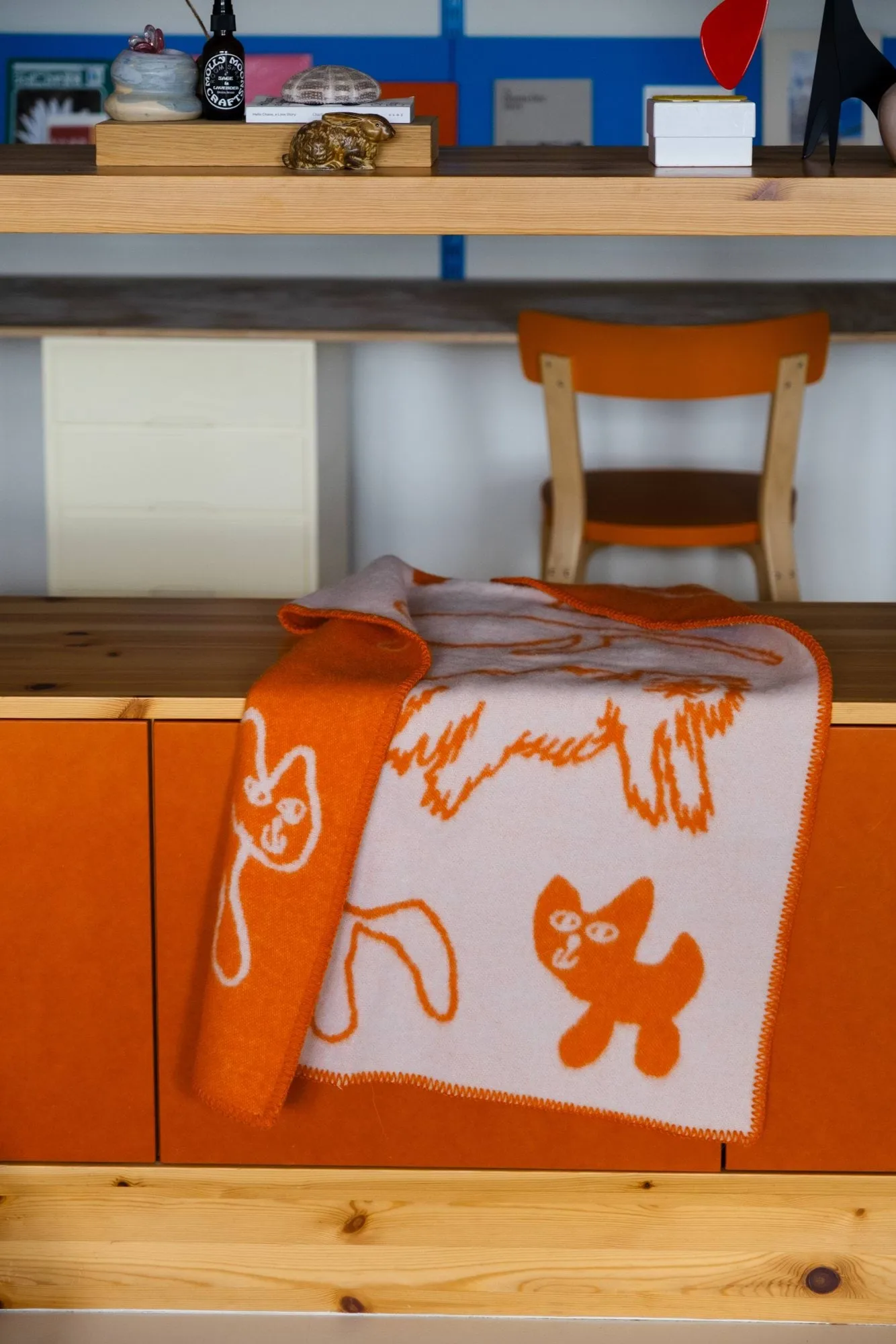 Cats ullpledd, Oransje, 65x95 cm Fine Little Day