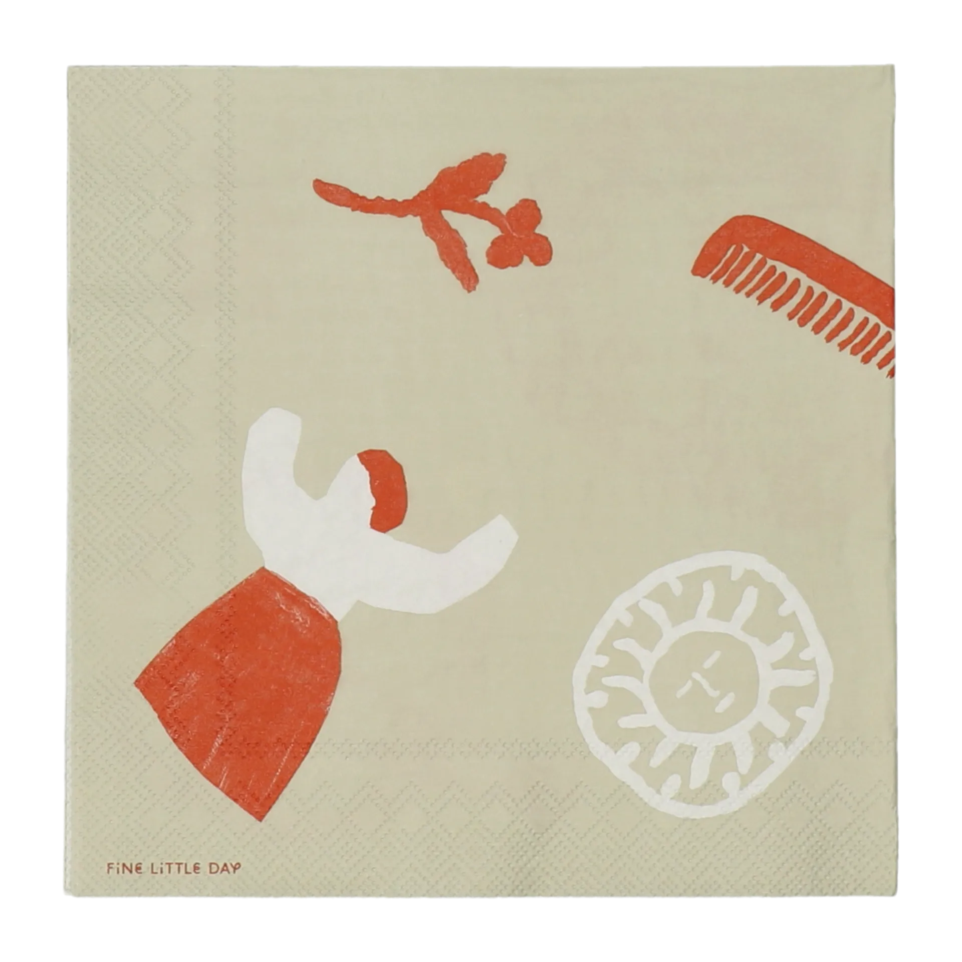 Figures serviett 20-pakning, Beige-rød Fine Little Day