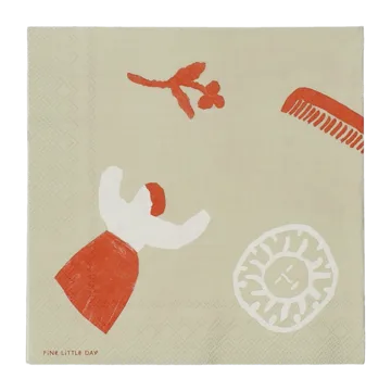 Figures serviett 20-pakning - Beige-rød - Fine Little Day