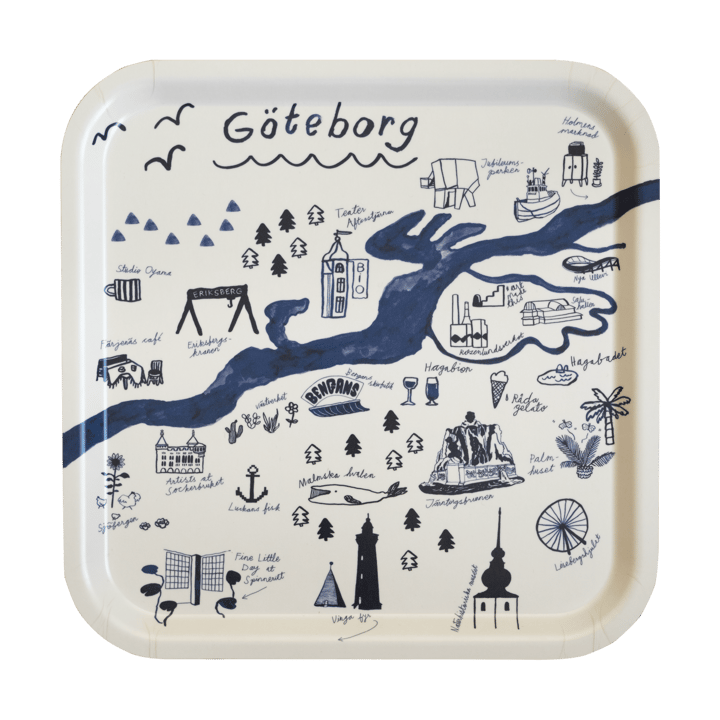 Gothenburg brett 32 x 32 cm
, White-Blue Fine Little Day