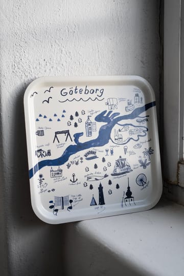 Gothenburg brett 32 x 32 cm
 - White-Blue - Fine Little Day