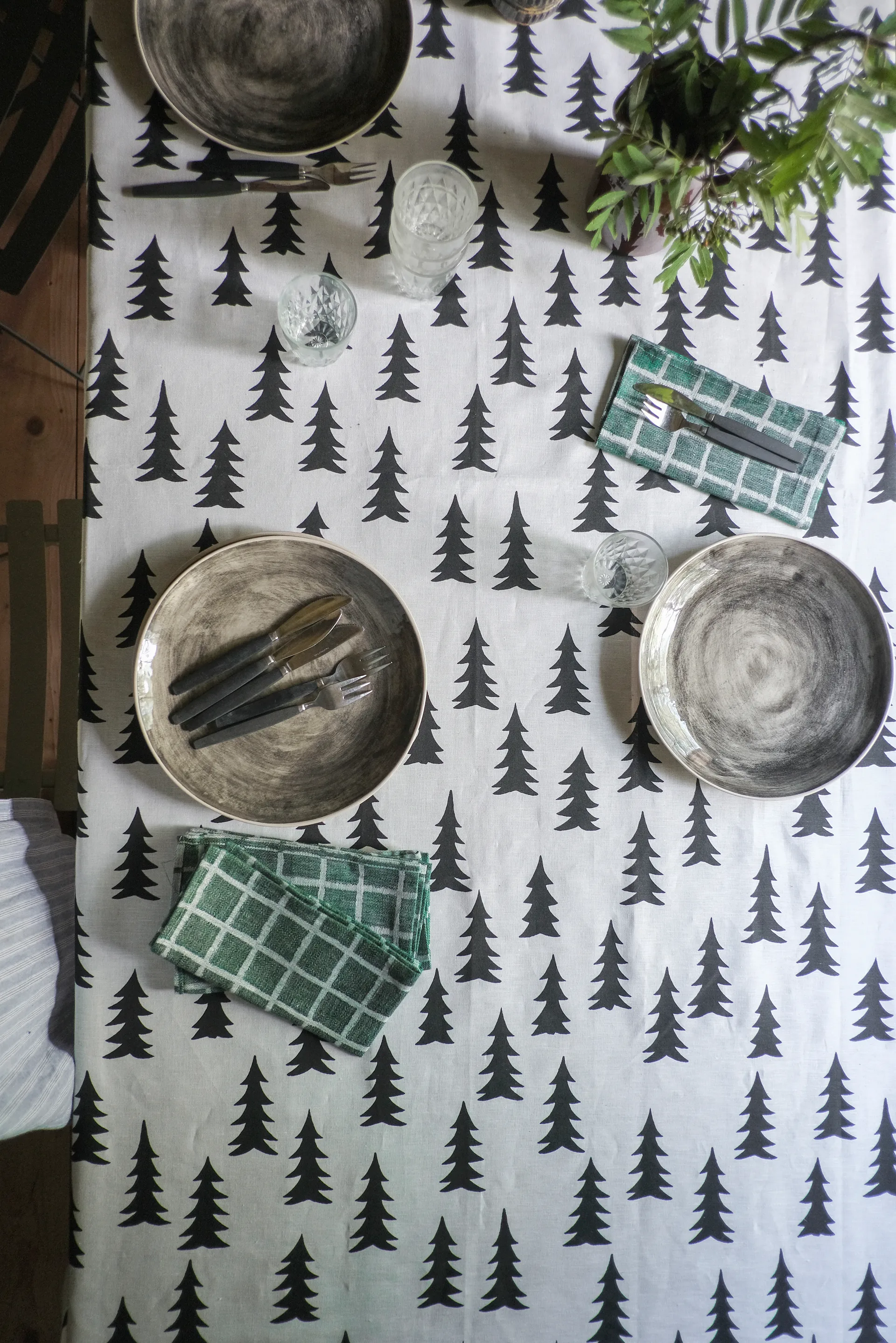 Gran duk, hvit-svart Fine Little Day