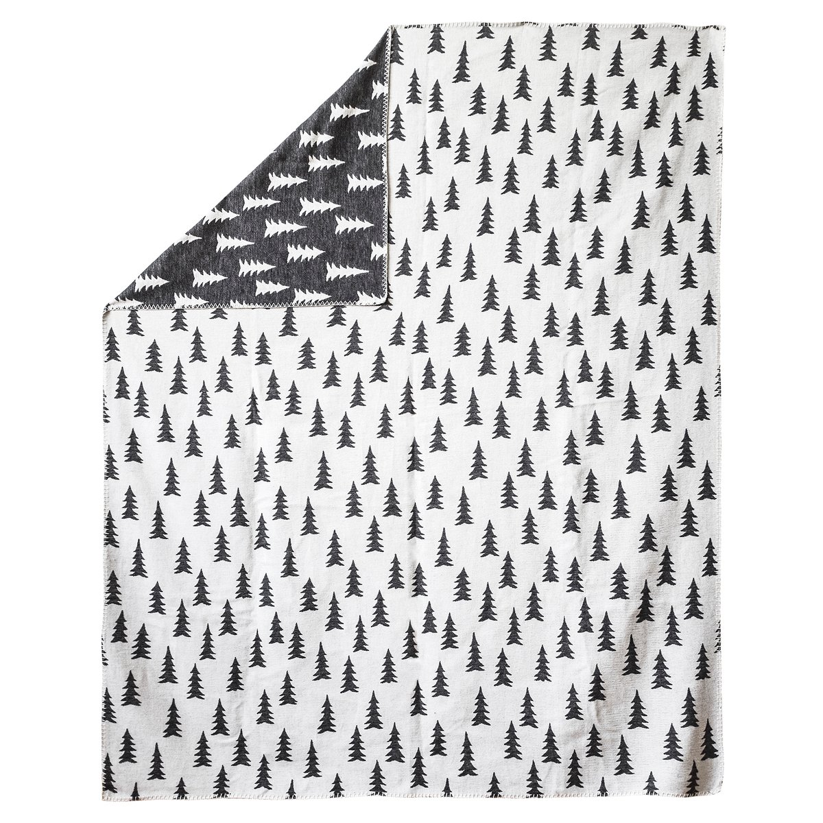 Fine Little Day Gran vevd pledd 140x180 cm Svart-hvit