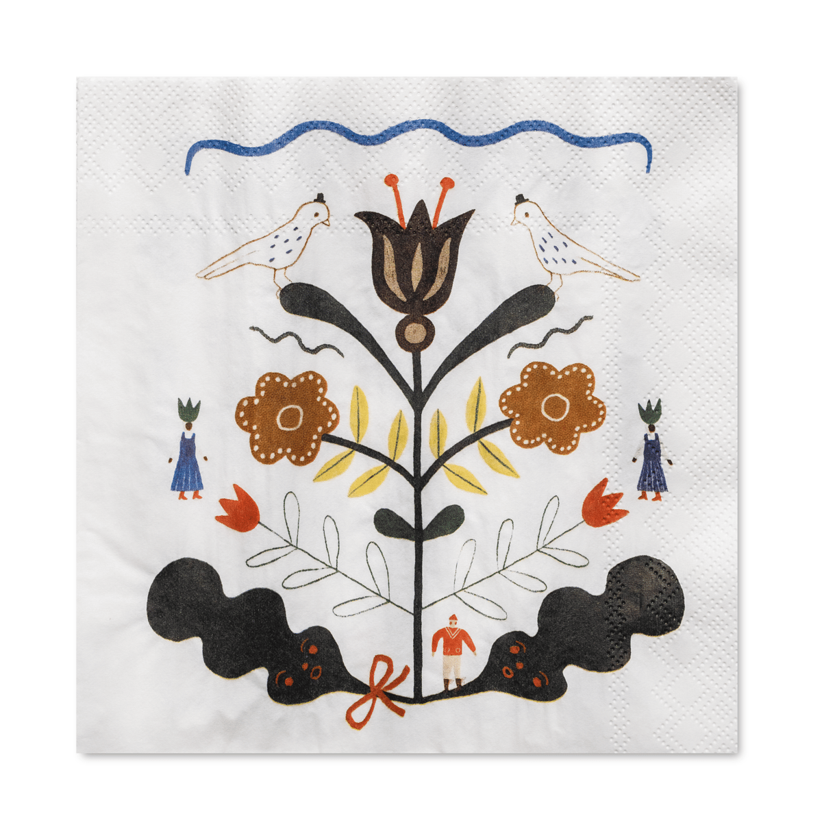 Fine Little Day Kurbits serviett 33 x 33 cm 25-pakning Hvit-multi
