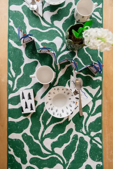 Leaves løper - Green, 45x180 cm - Fine Little Day