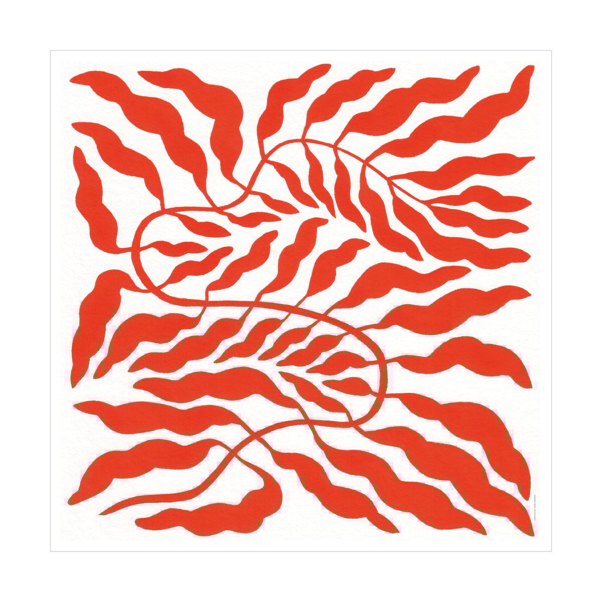 Fine Little Day Orange Red Leaf 50x50 cm