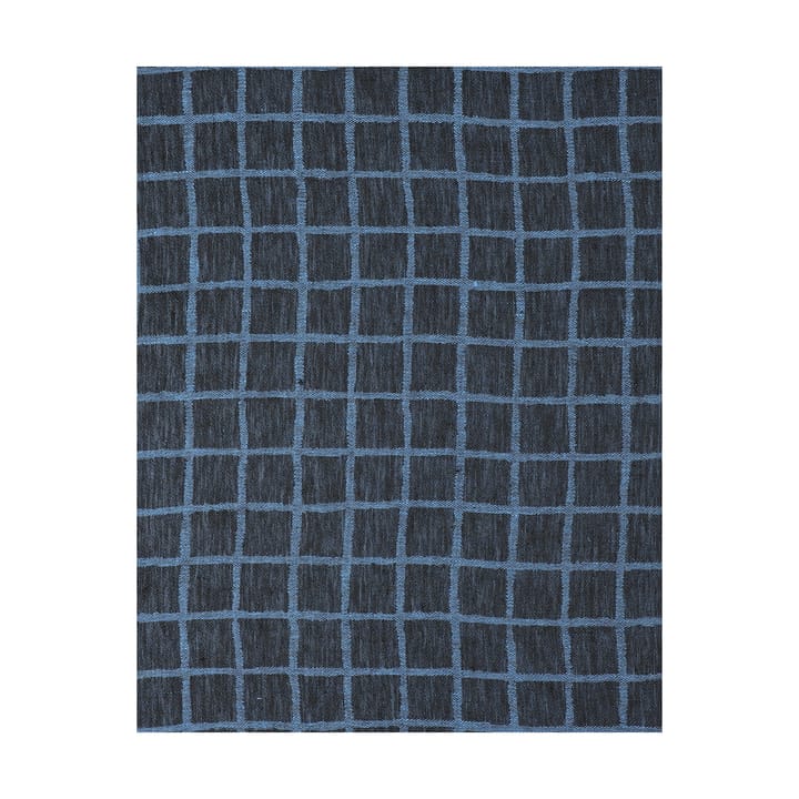 Rutig jacquardvevd bordduk 147x250 cm, Blue-black Fine Little Day