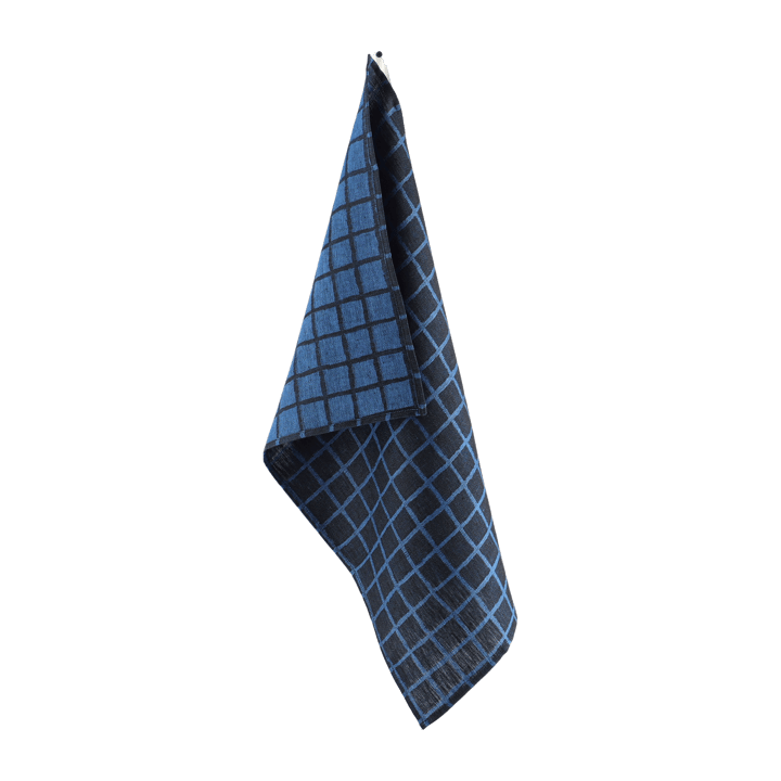 Rutig jacquardvevd kjøkkenhåndkle 47x70 cm, Blue-black Fine Little Day