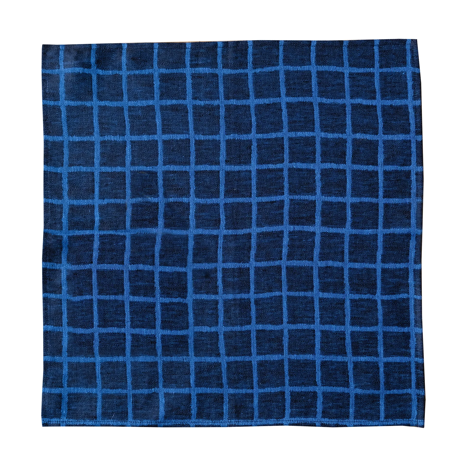 Rutig jacquardvevd serviett 2-stk., Blue-black Fine Little Day