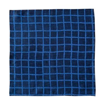 Rutig jacquardvevd serviett 2-stk. - Blue-black - Fine Little Day