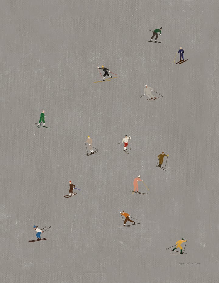 Skiers poster 40x50 cm, Grå Fine Little Day