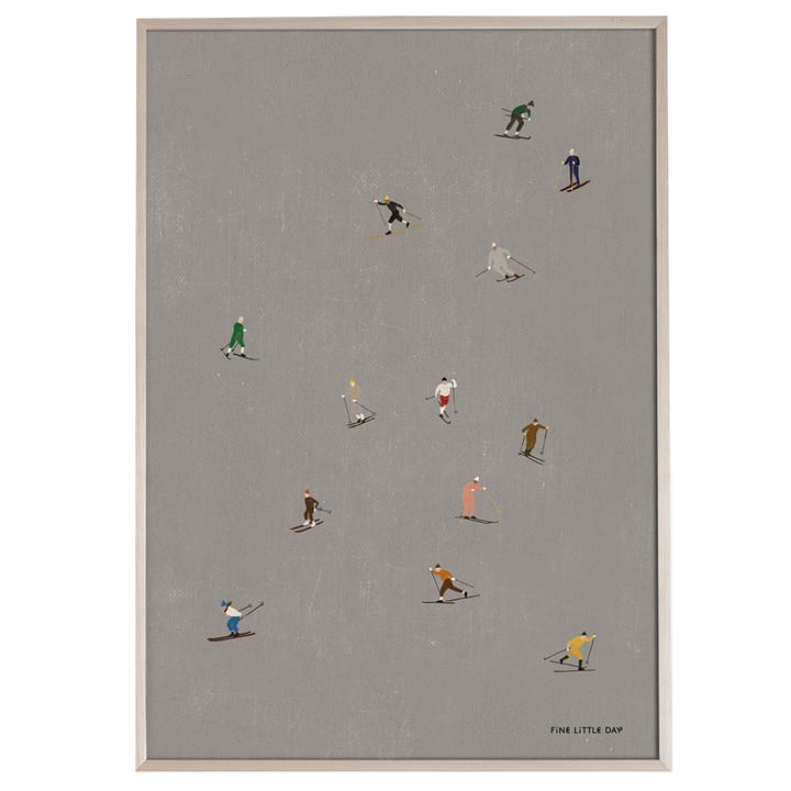 Skiers poster 50x70 cm, Grå Fine Little Day