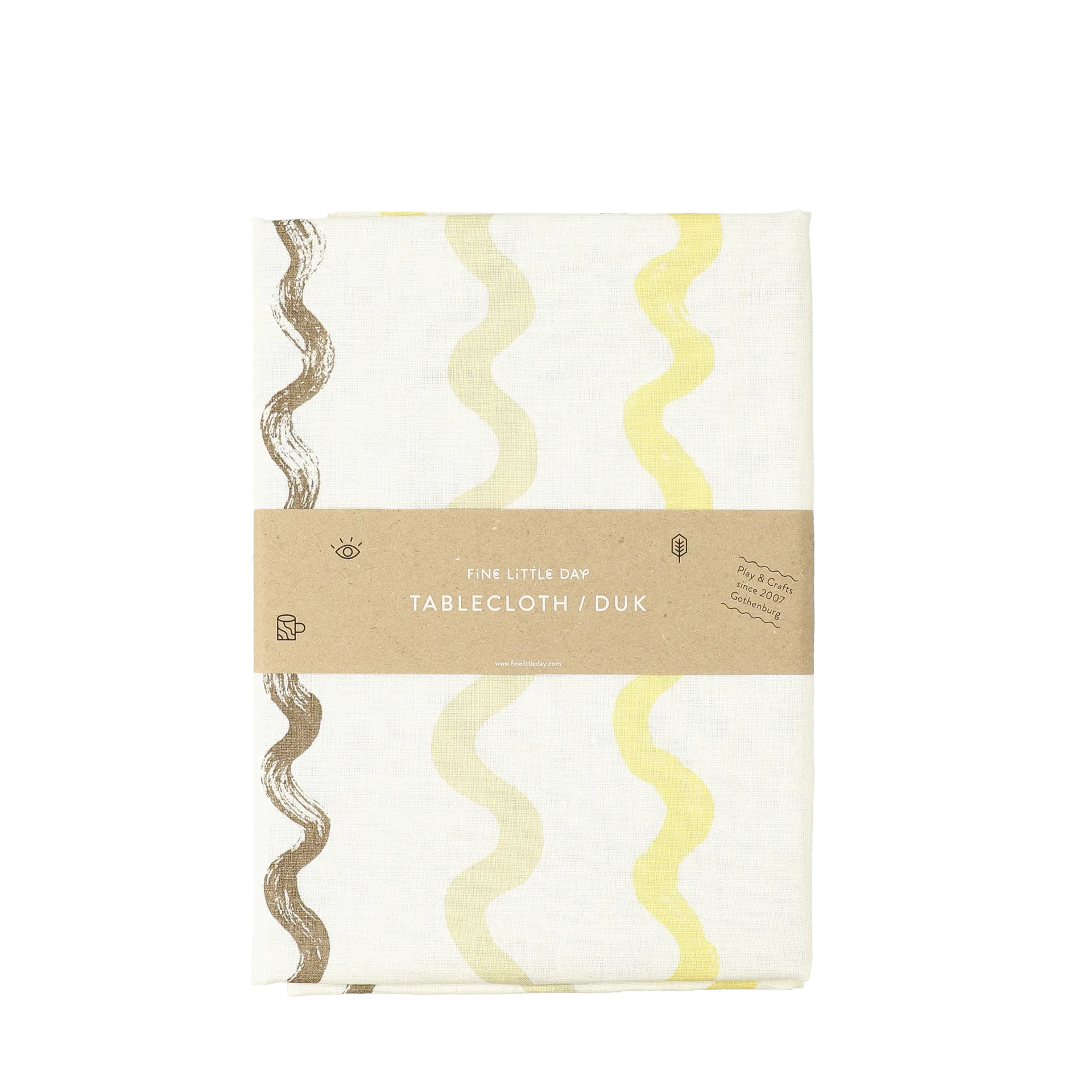 Stripete bordduk 149 x 250 cm, White-yellow Fine Little Day