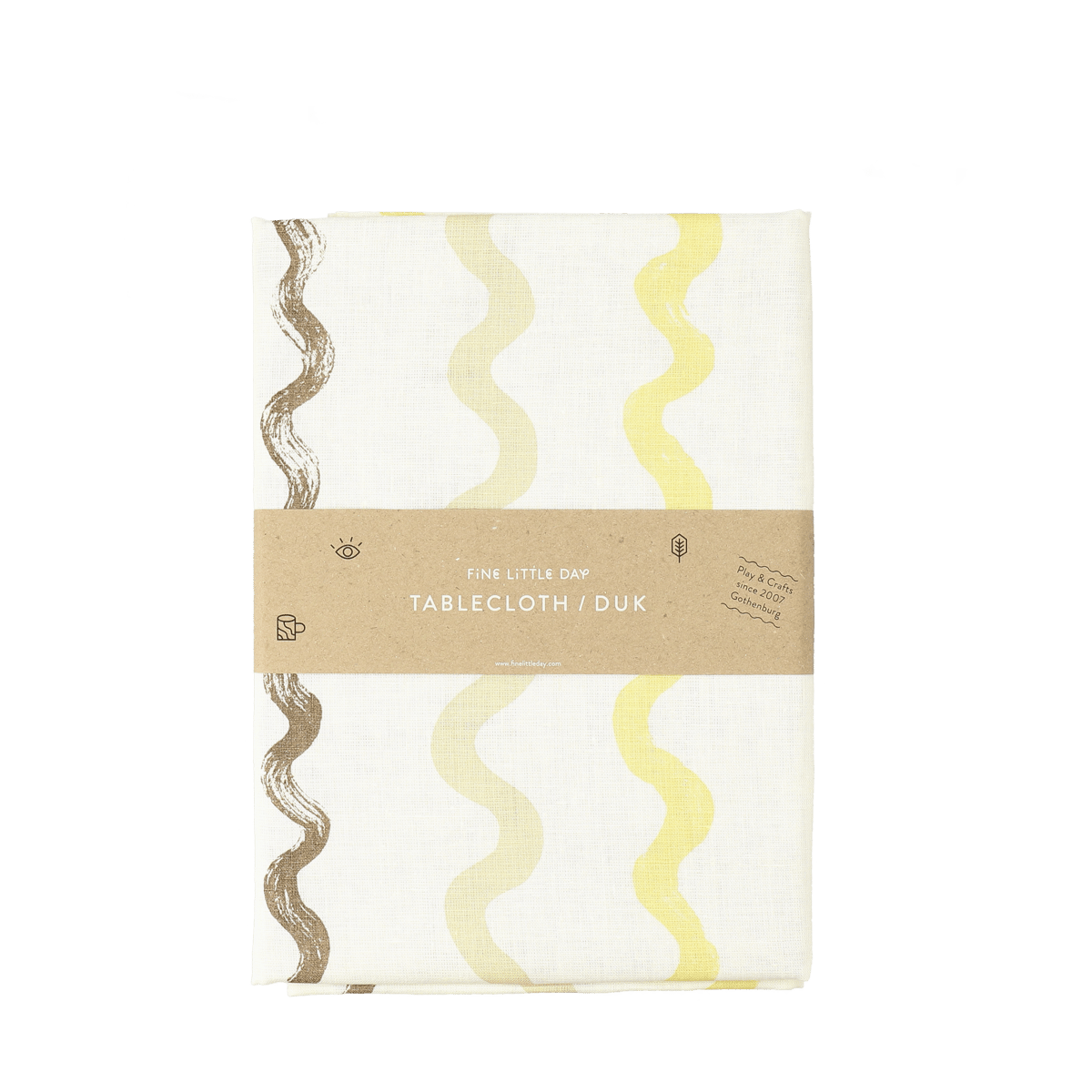 Fine Little Day Stripete bordduk 149 x 250 cm White-yellow