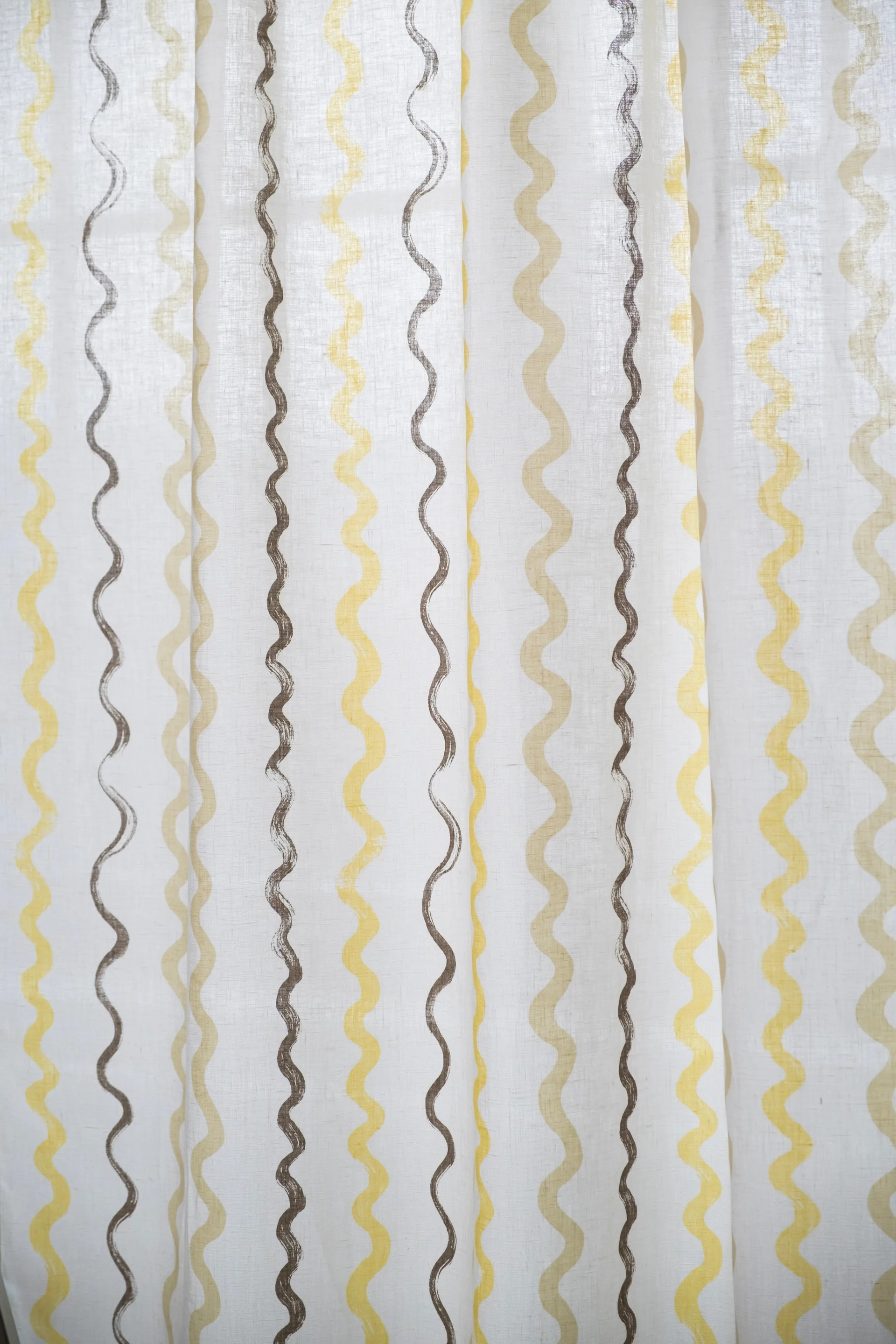 Stripete stoff, White-yellow Fine Little Day