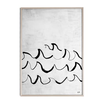 Wave plakat 50 x 70 cm - Svart-hvit - Fine Little Day