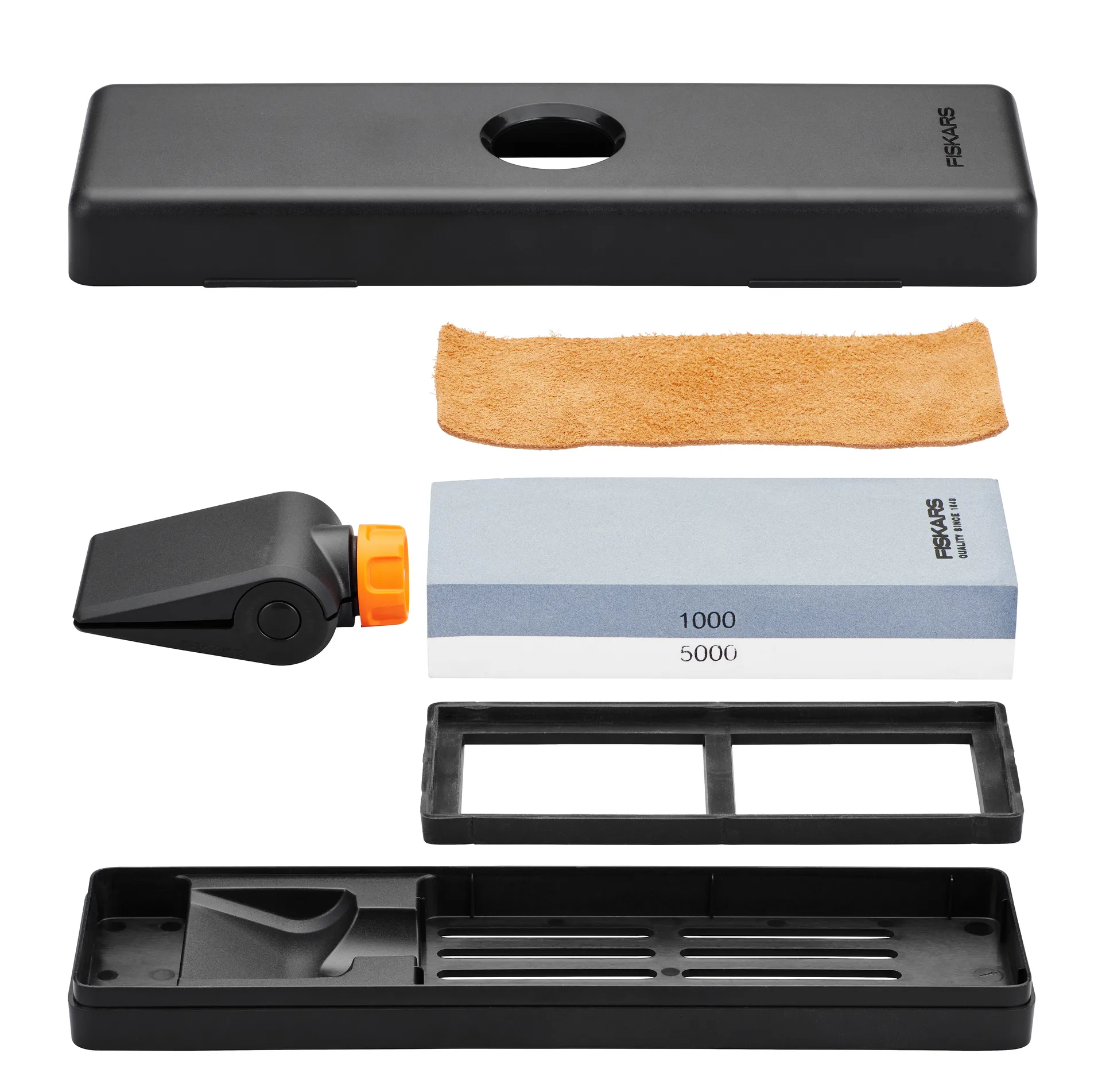 Fiskars brynsstenssett, Svart-oransje Fiskars