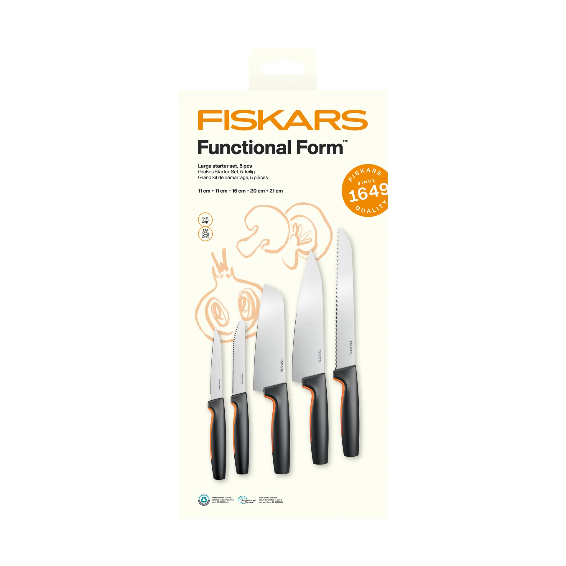 Fiskars Functional Form knivsett Stort