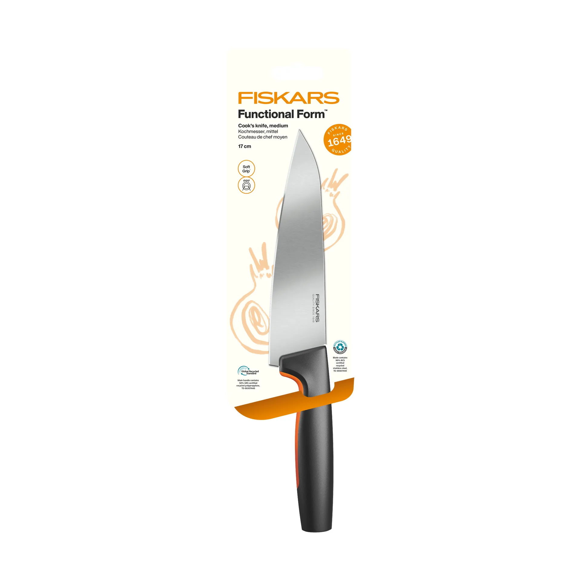 Fiskars Functional Form kokkekniv Medium, rustfritt stål