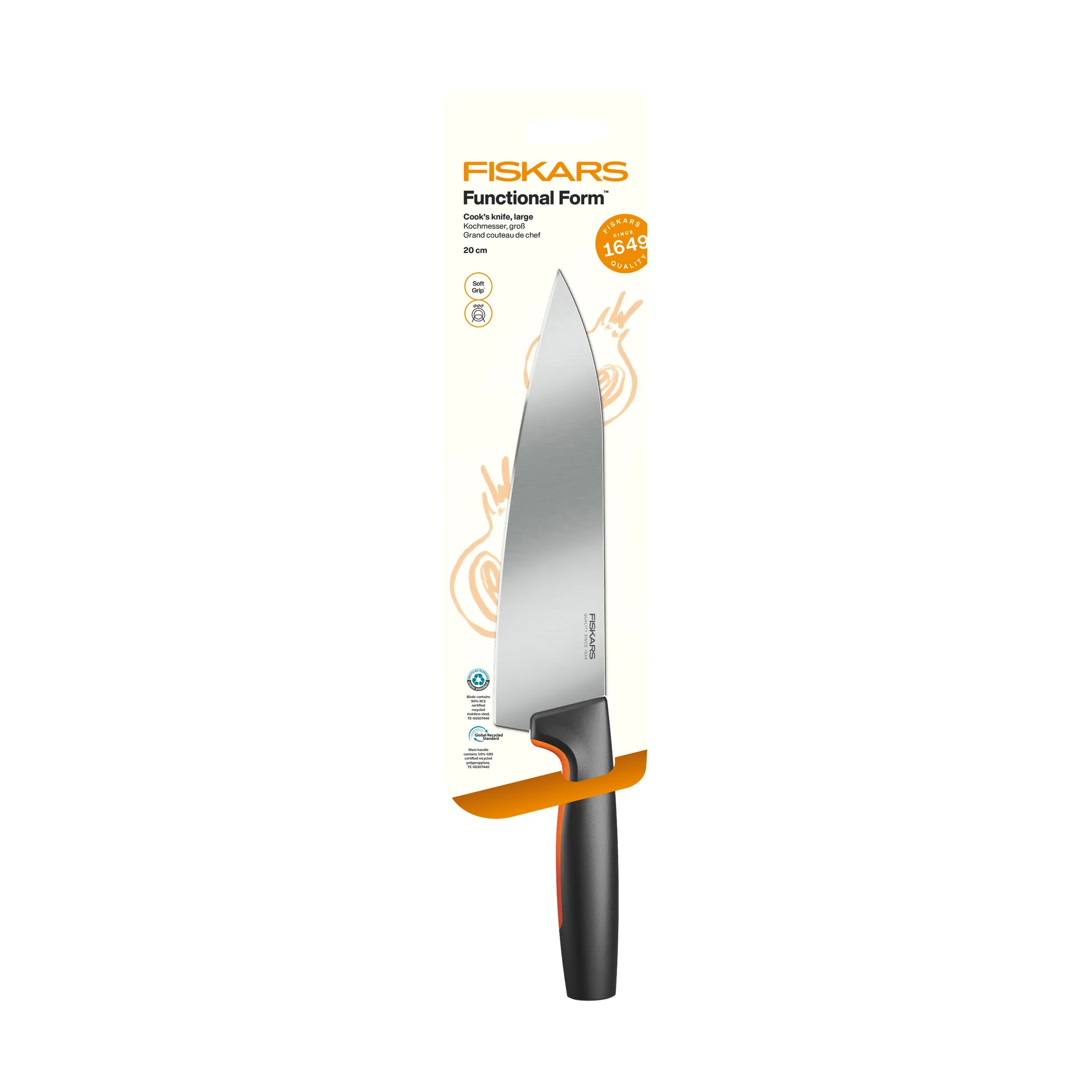 Fiskars Functional Form kokkekniv Stor, rustfritt stål