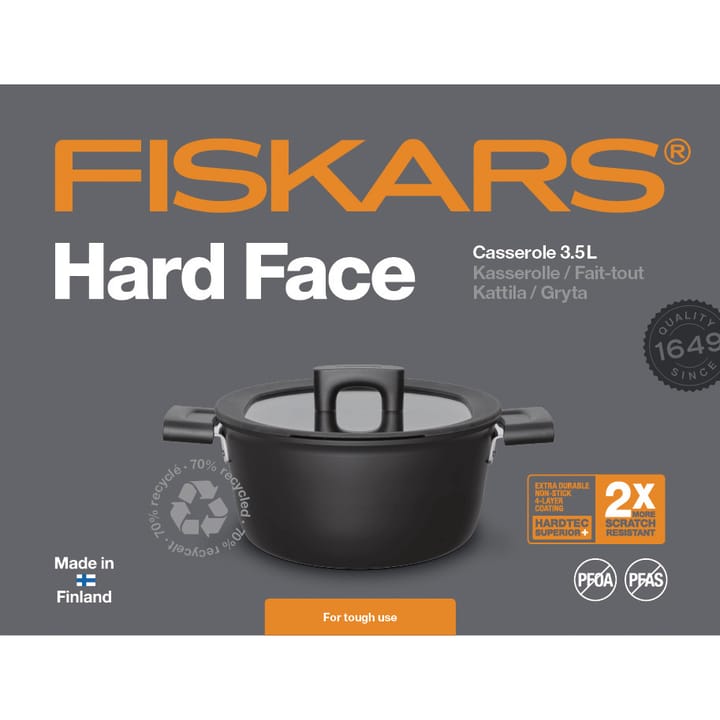 Hard Face gryte med lokk, 3,5 L Fiskars