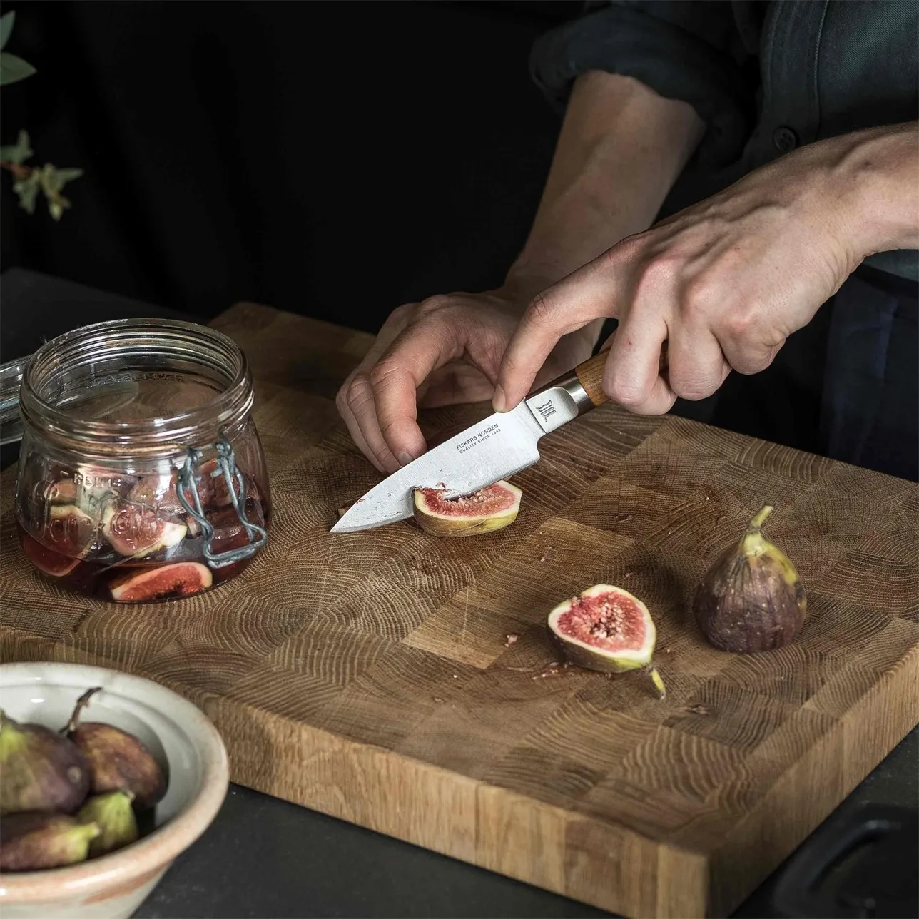 Norden kokkekniv + grønnsakskniv knivsett 2 deler, Rustfritt stål-bjørk Fiskars