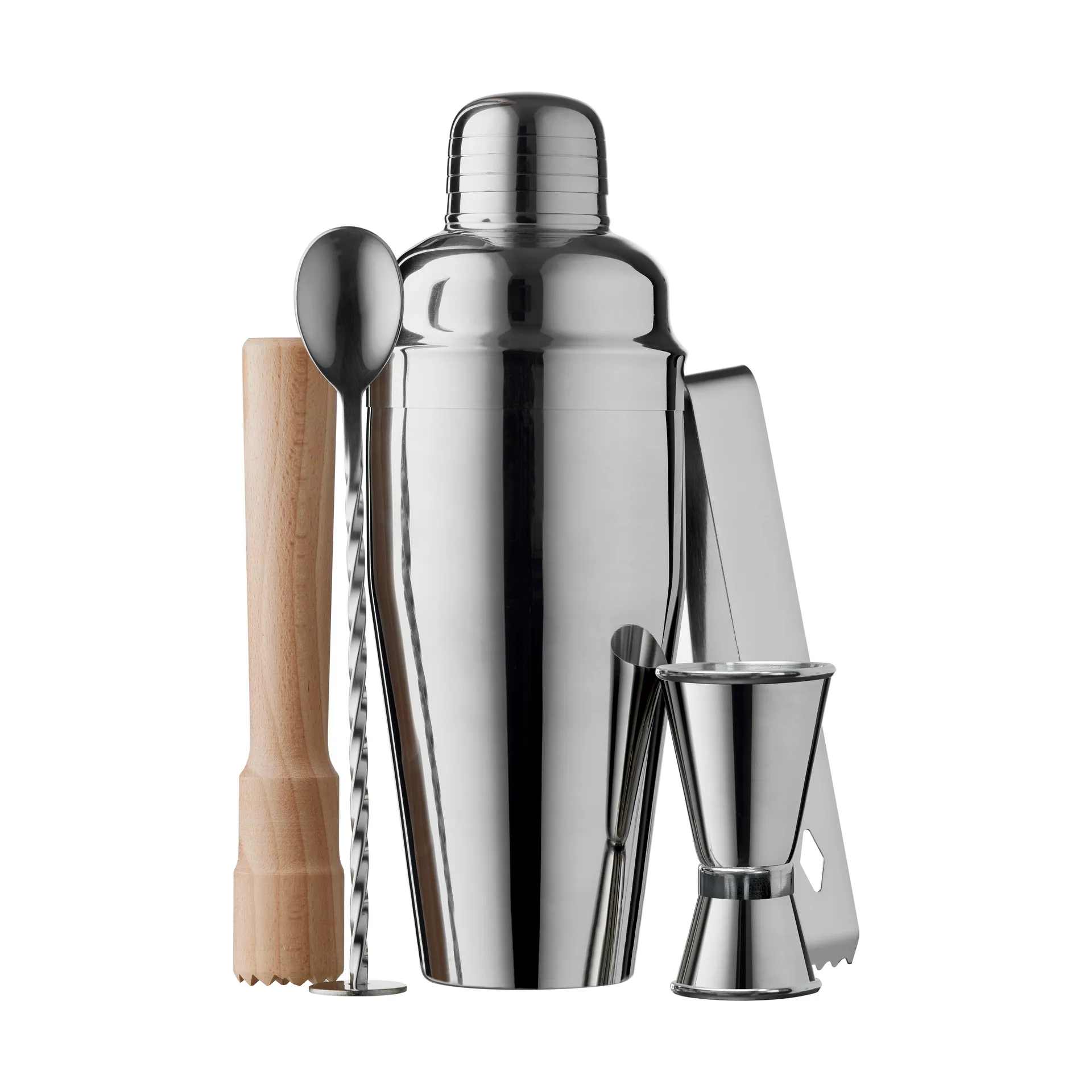 Funktion barsett 5 deler, Rustfritt stål-bøk Funktion