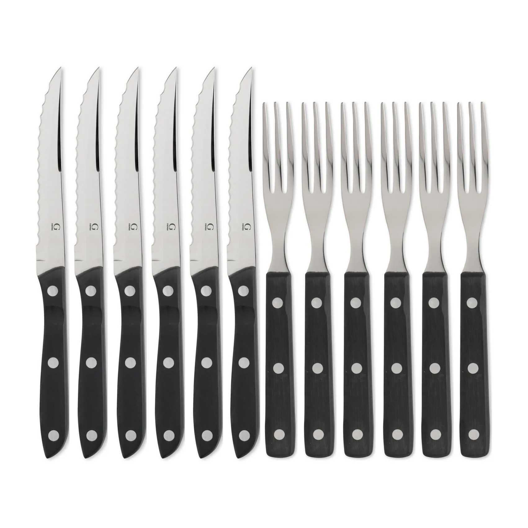 Old Farmer black grillbestikk 12 deler, 12 deler Gense