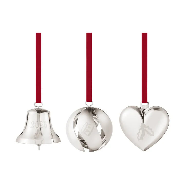 2026 års pynte-sett - Palladium, 3 deler - Georg Jensen