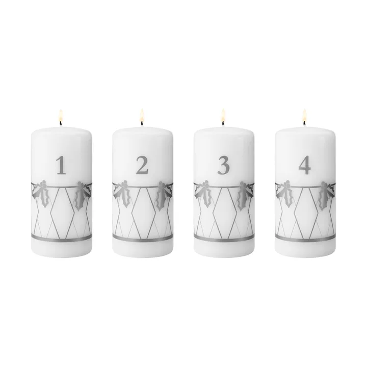 adventlys for 2026 - Sølvtrykk, 4 deler - Georg Jensen