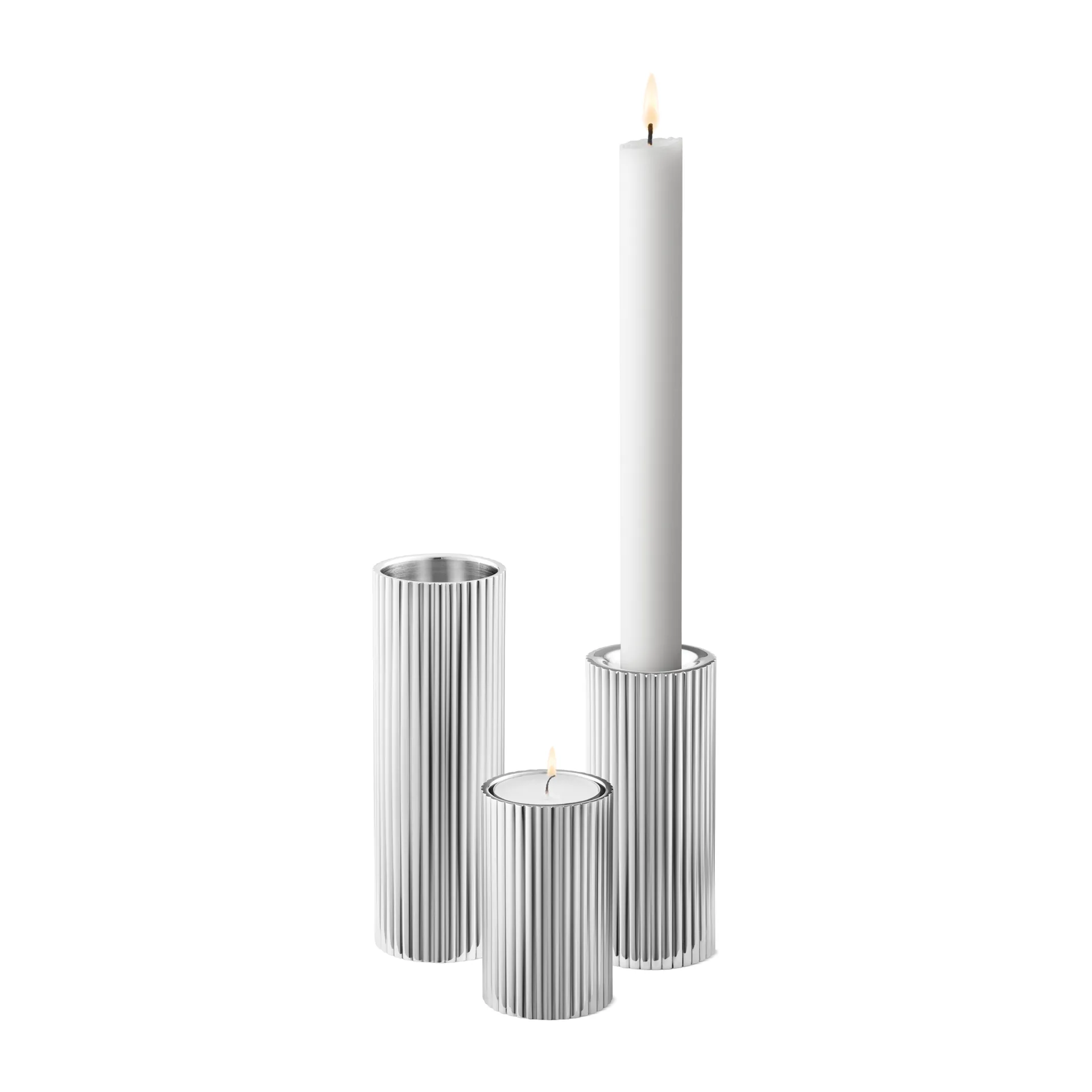 Bernadotte lysestake 14 cm, Rustfritt stål Georg Jensen