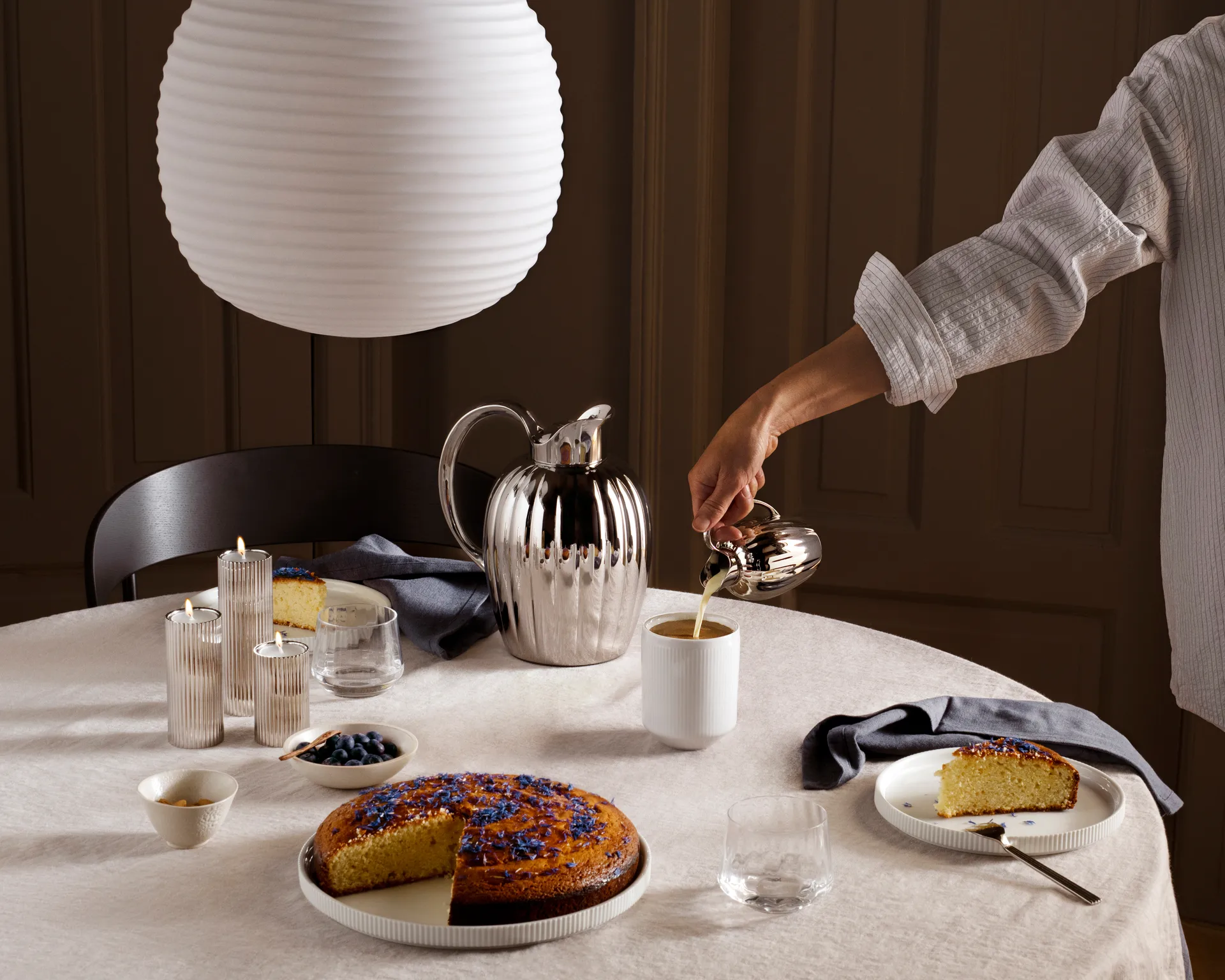Bernadotte lysestake 8 cm, Rustfritt stål Georg Jensen